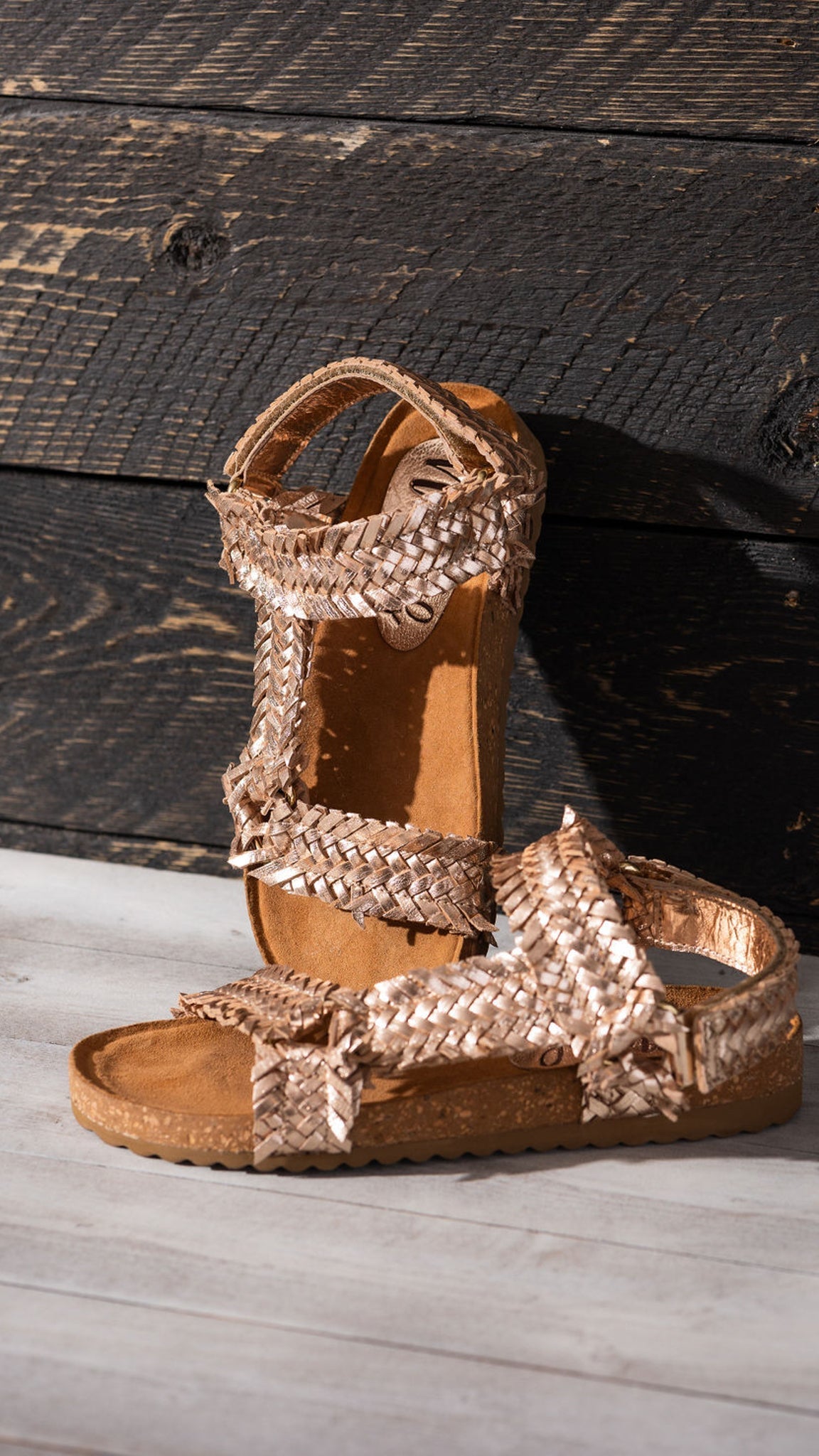 Naughty Monkey River Dance Woven Sandal in Champagne