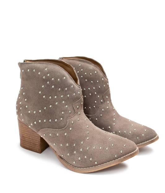 Naughty Monkey Twilight Studded Ankle Boot in Taupe