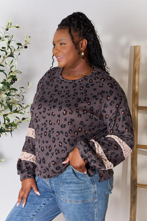 Jade By Jane Leopard Lace Detail Blouse