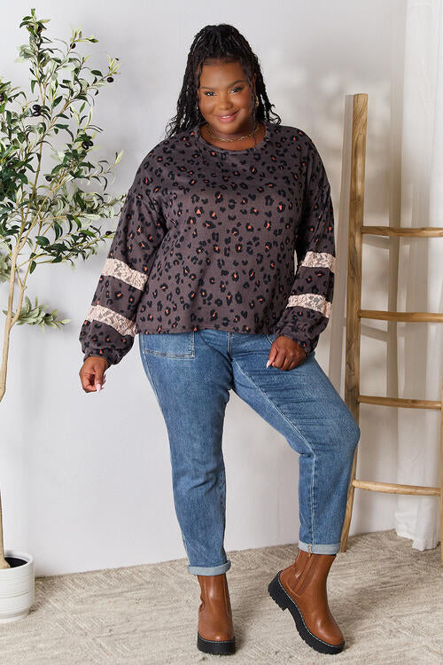 Jade By Jane Leopard Lace Detail Blouse