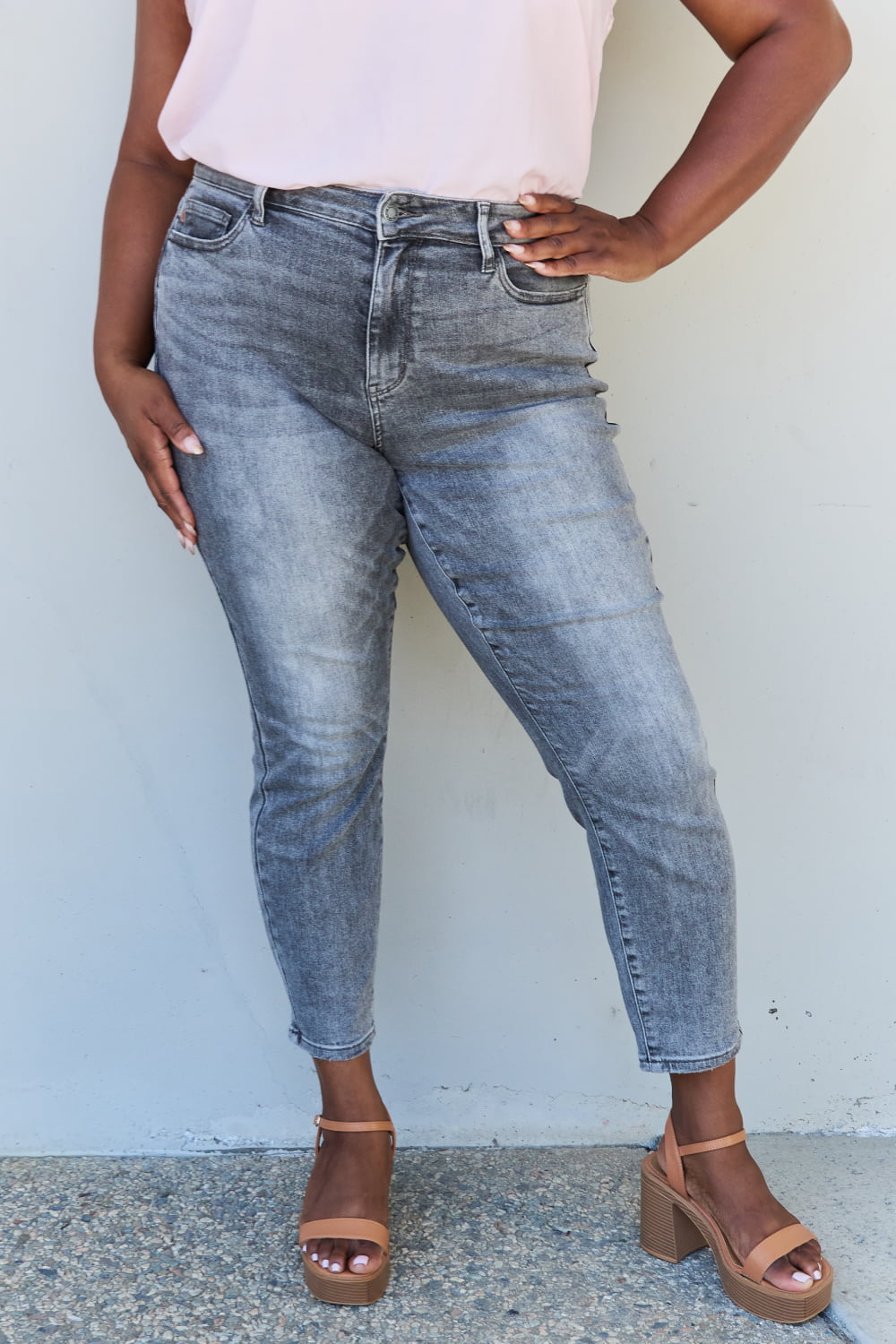Judy Blue Racquel High Waisted Stone Wash Slim Fit Jeans