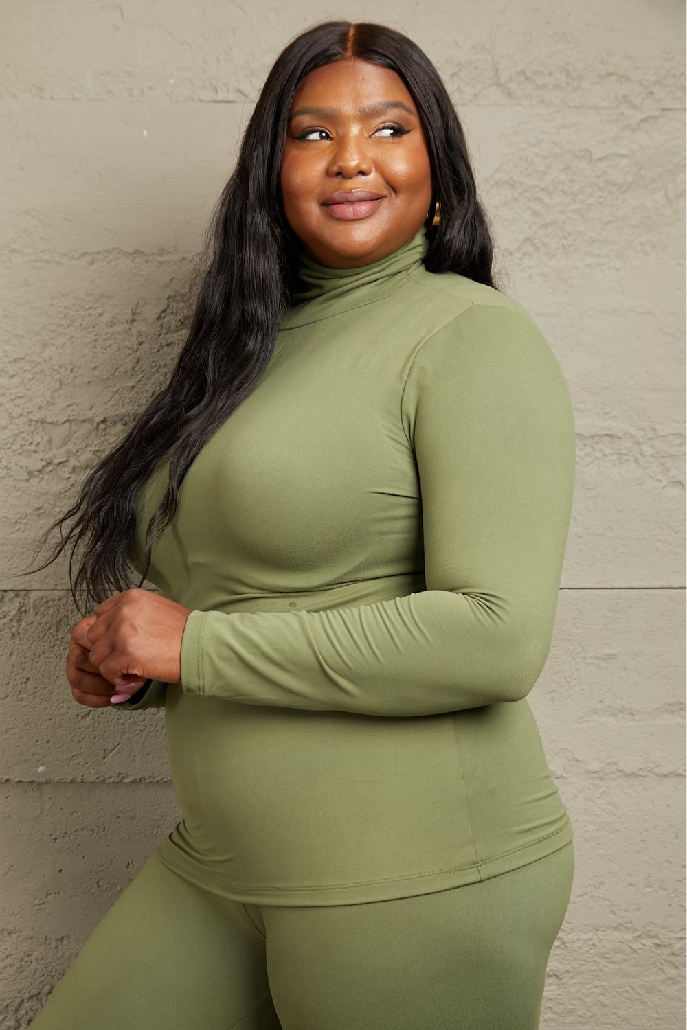 Zenana Friend in Me Mock Neck Top and Leggings Set
