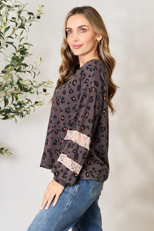 Jade By Jane Leopard Lace Detail Blouse