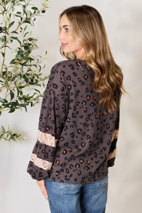 Jade By Jane Leopard Lace Detail Blouse