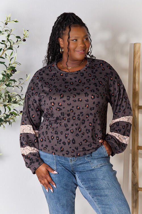 Jade By Jane Leopard Lace Detail Blouse