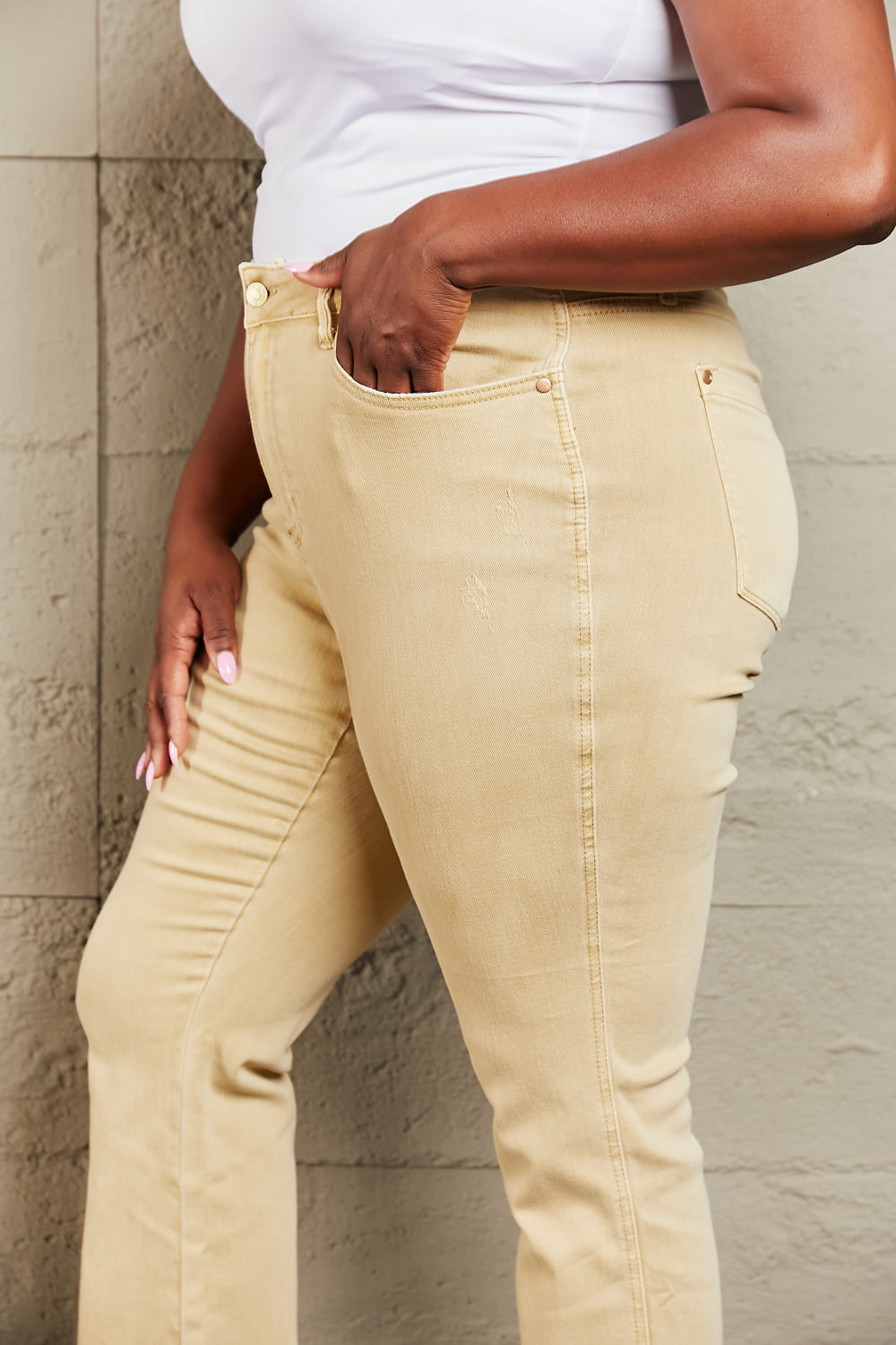 Judy Blue Cailin Mid Rise Garment Dyed Bootcut Jeans