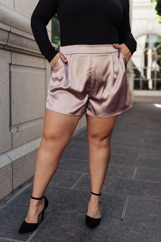 EE : SOME Champagne and Roses Satin Shorts