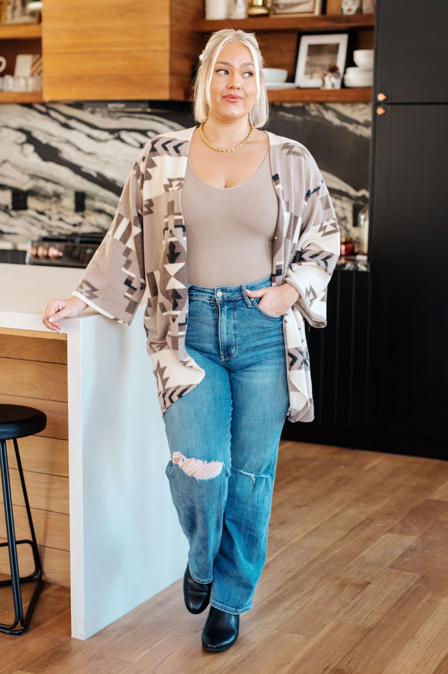 Full on Character Blanket Kimono