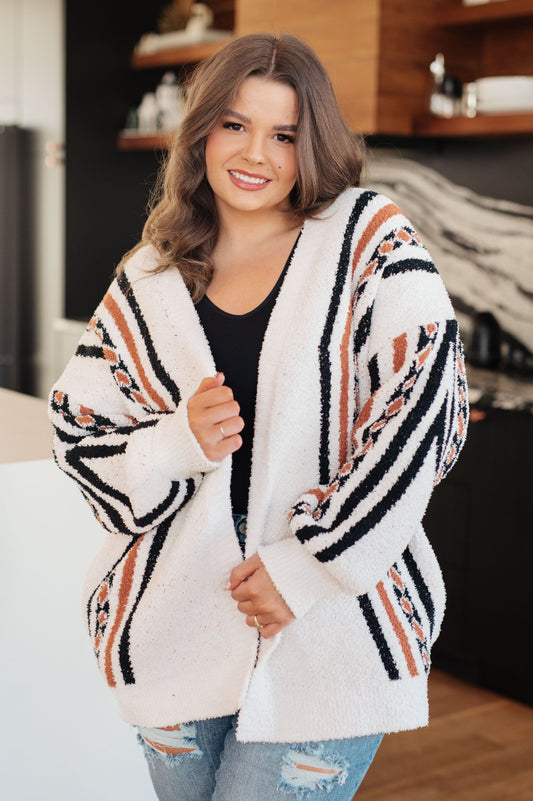 Very J Holding On Aztec Print Cardigan