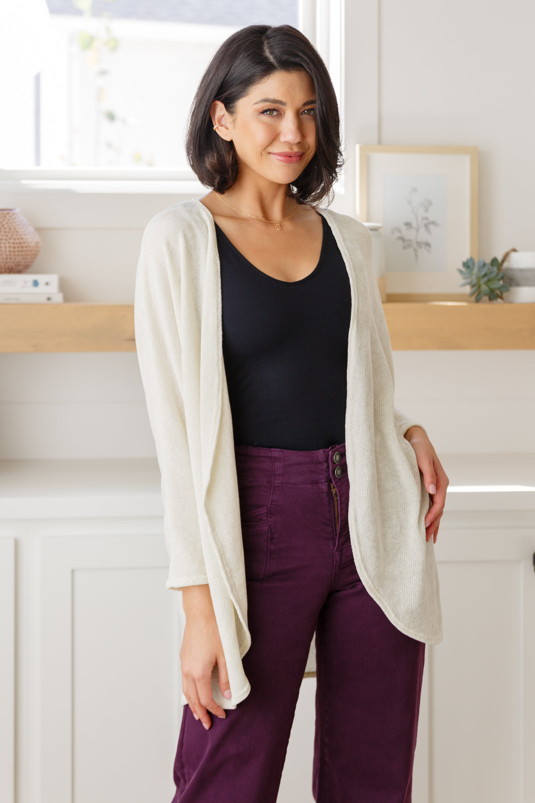 Mica Denim Petunia High Rise Wide Leg Jeans in Plum