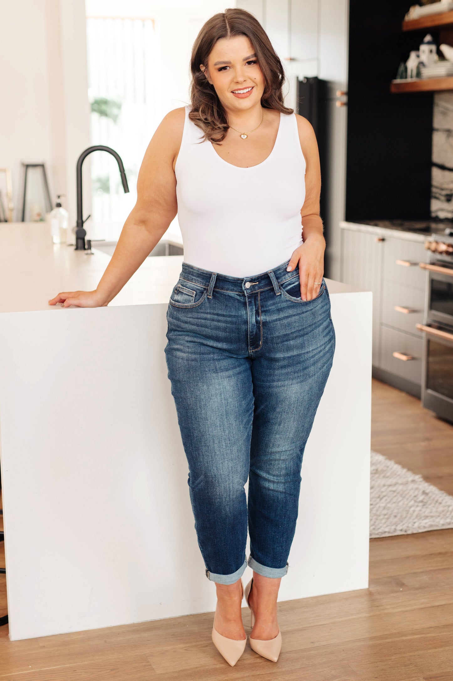 Judy Blue London Cuffed Boyfriend Jeans