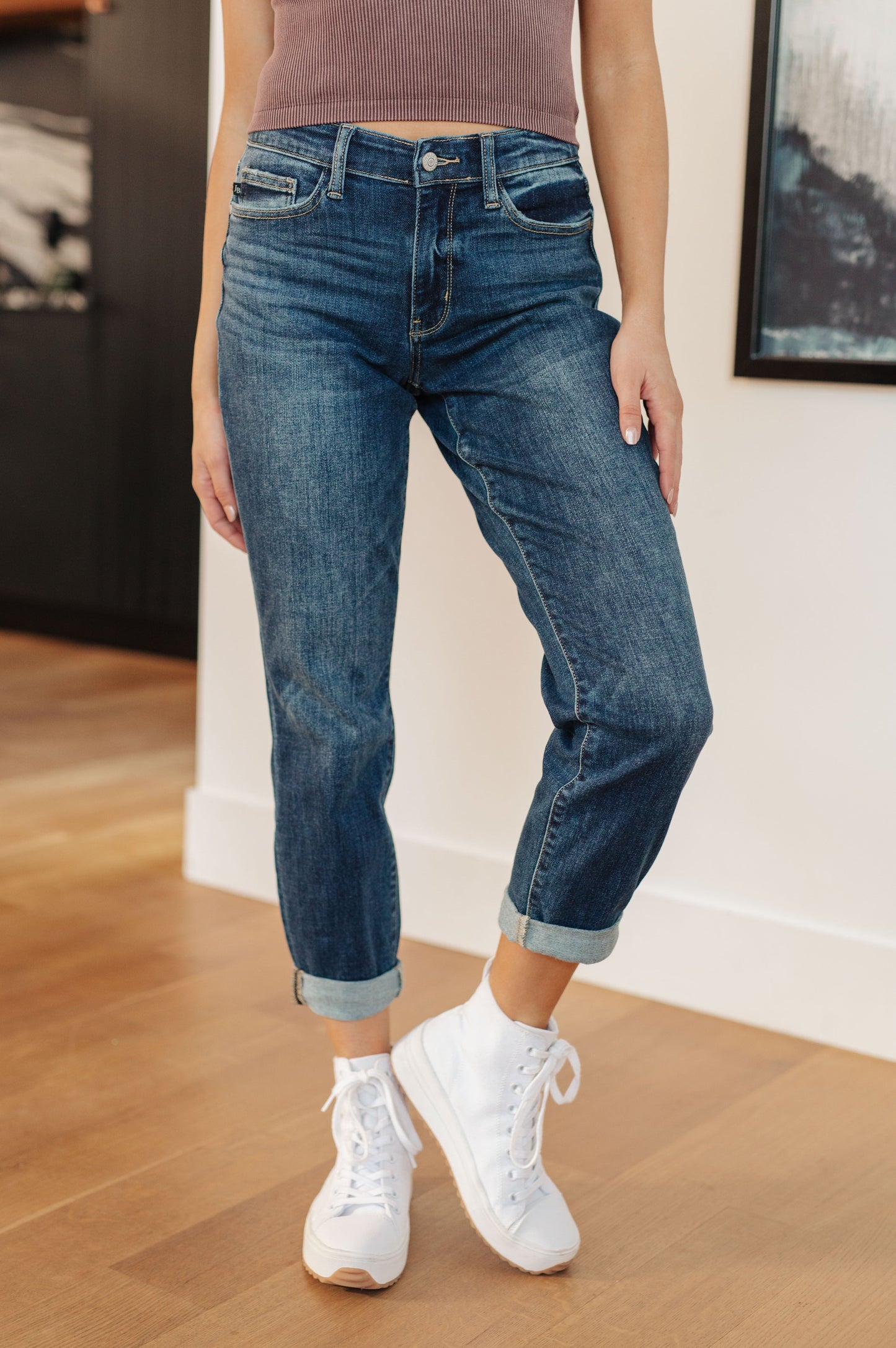 Judy Blue London Cuffed Boyfriend Jeans