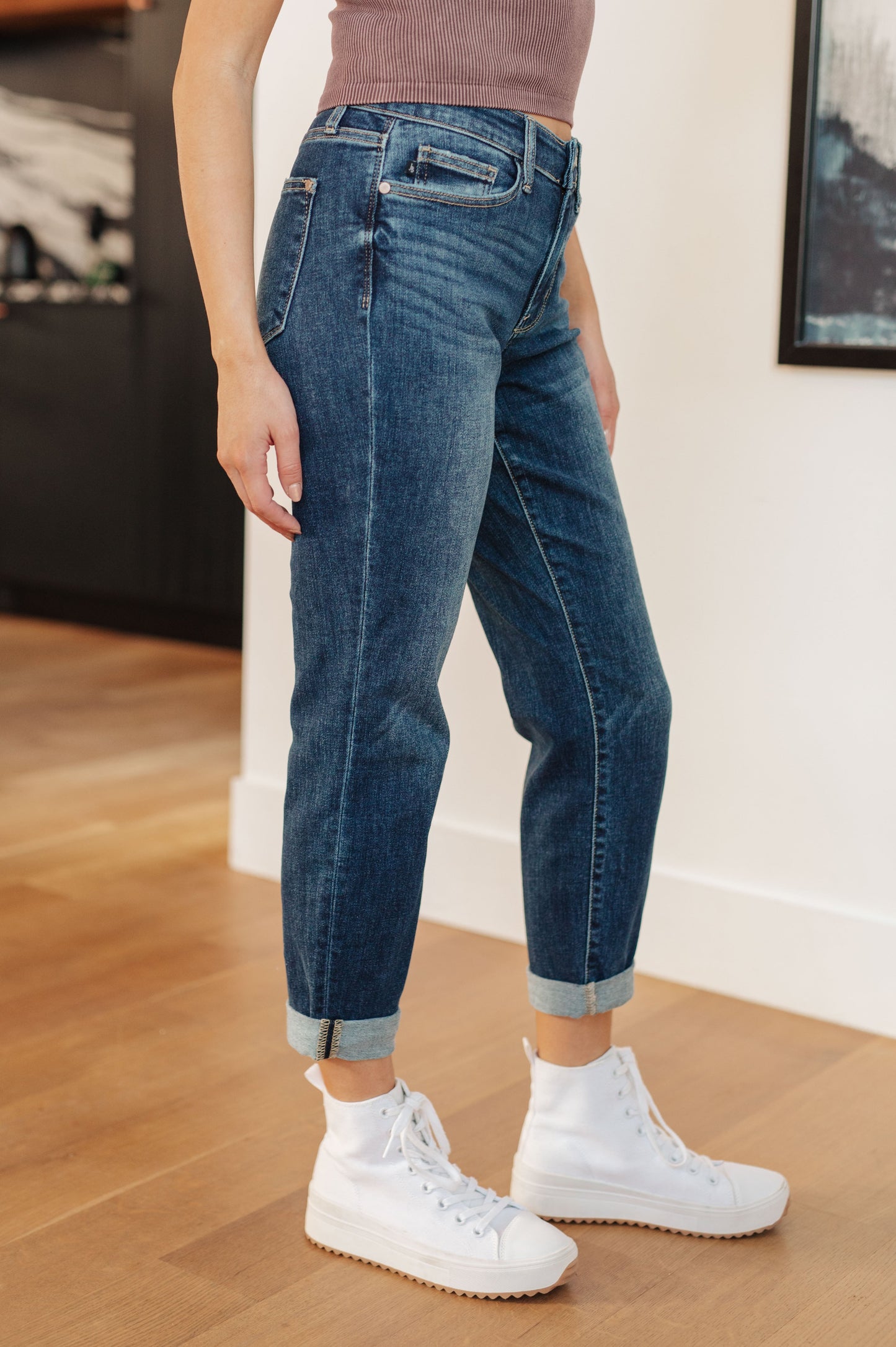 Judy Blue London Cuffed Boyfriend Jeans