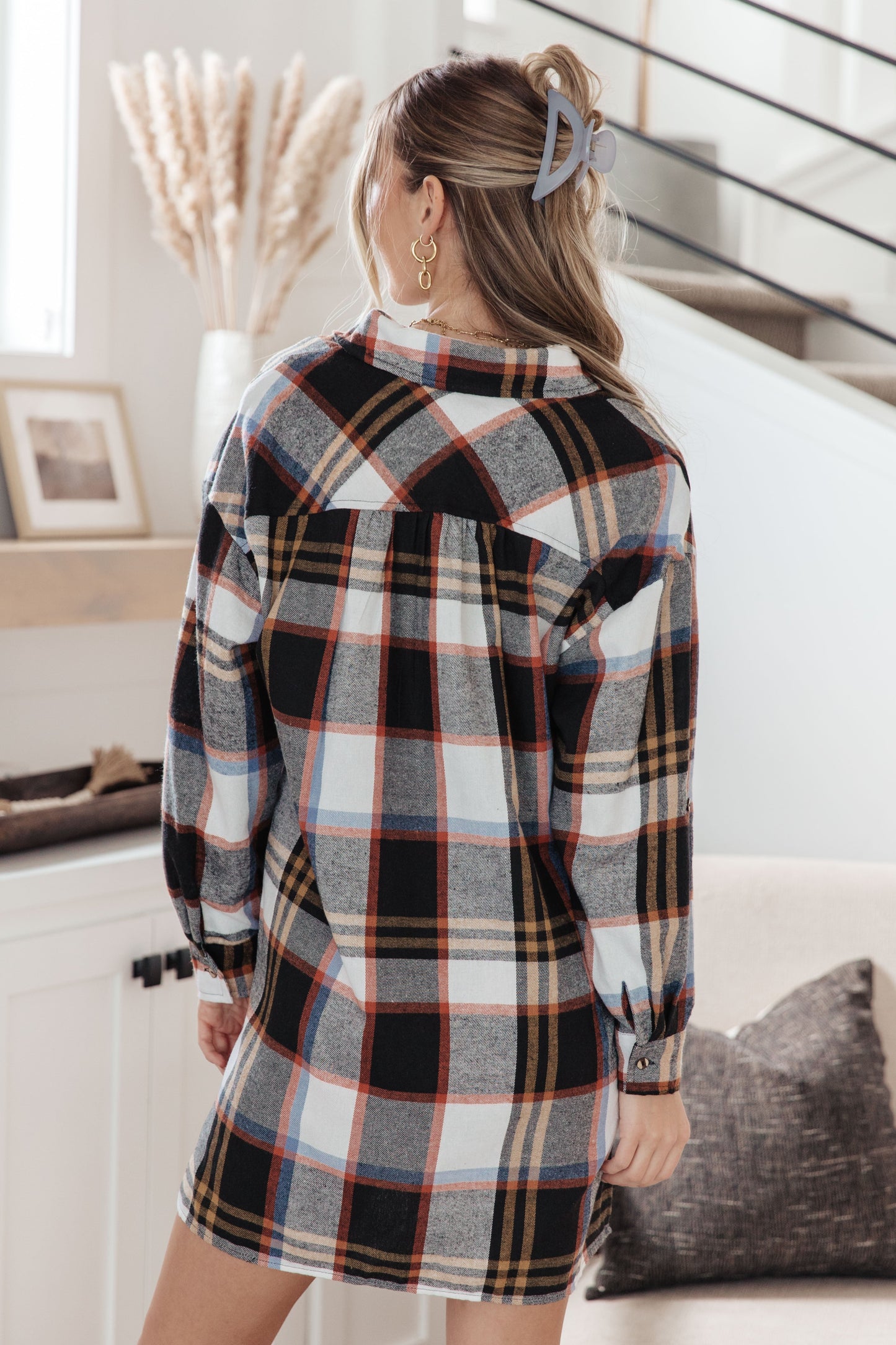 Jodifl Make it Right Plaid Shirt Dress