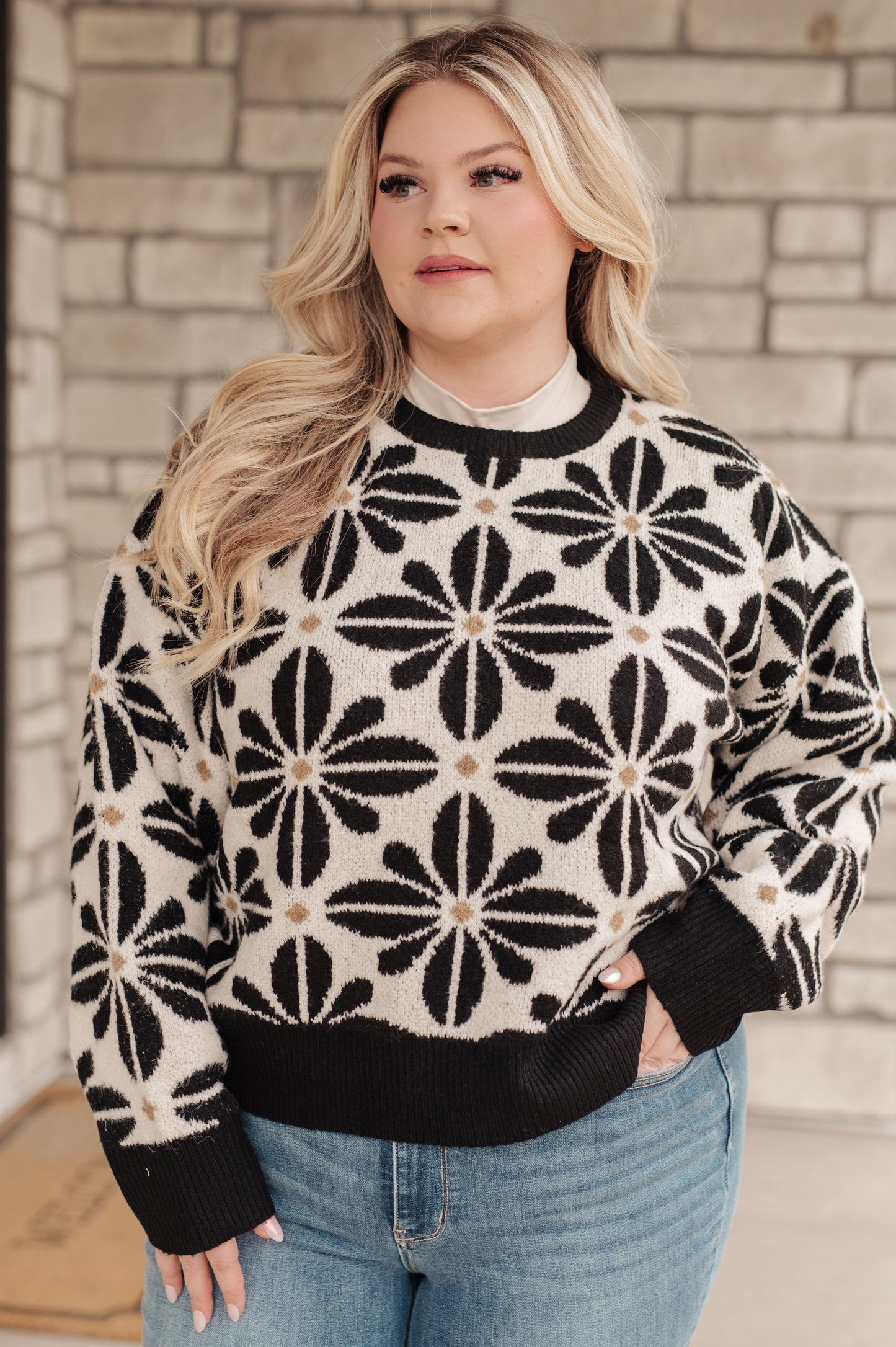 Moody Mod Floral Sweater