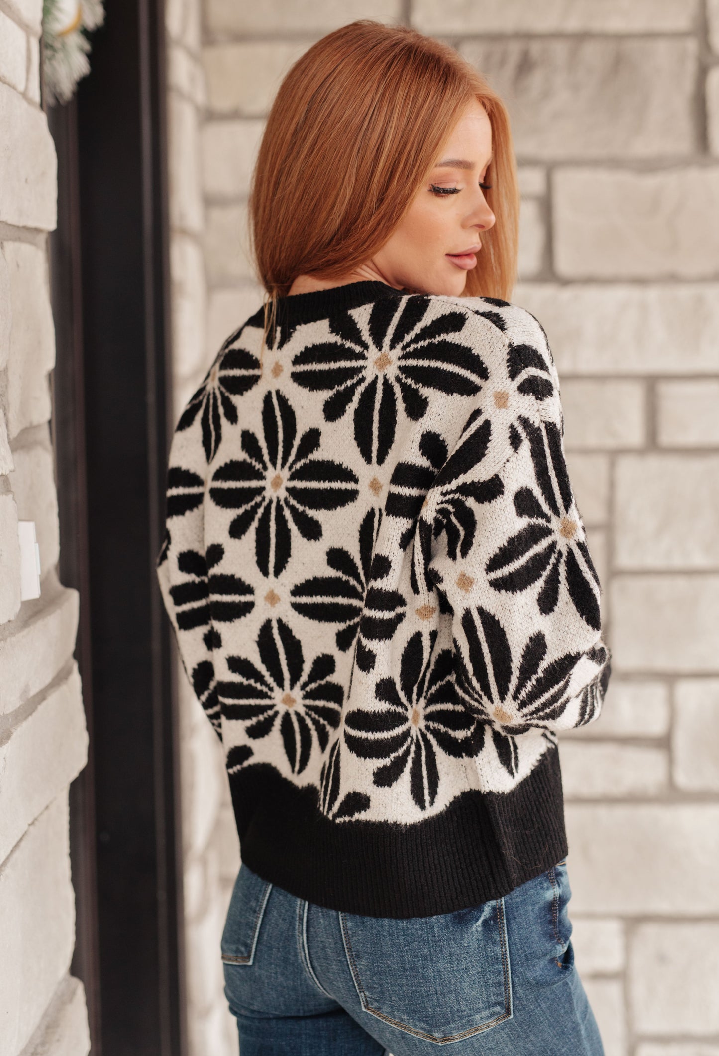 Moody Mod Floral Sweater