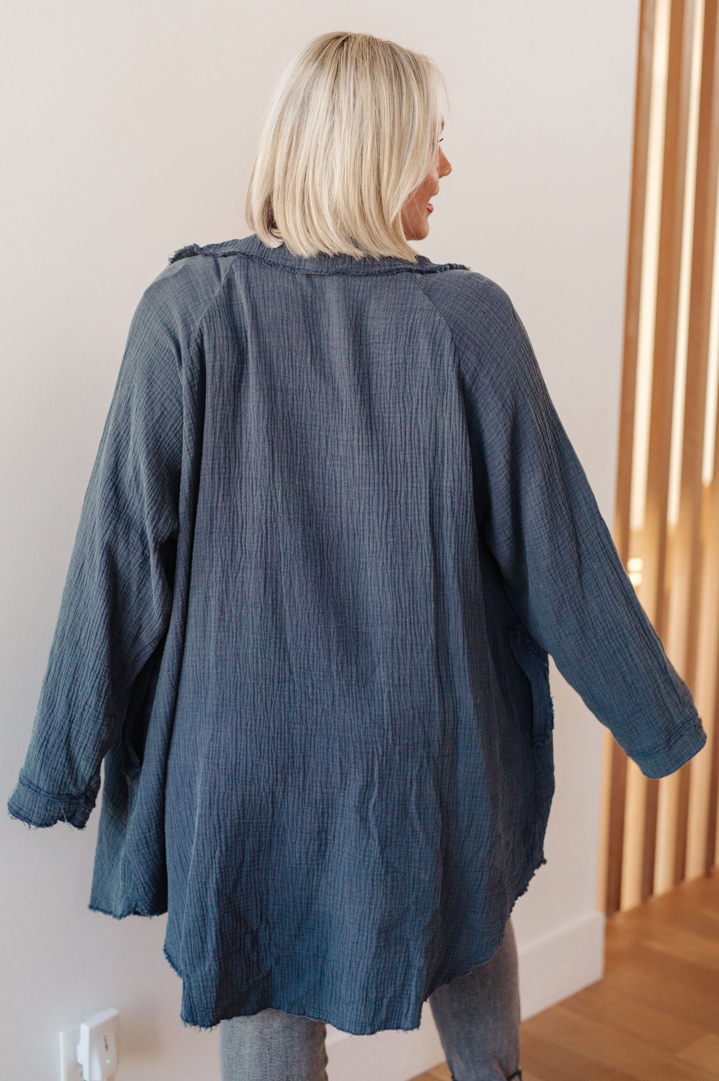 No Worries Mineral Wash Shirt Dress