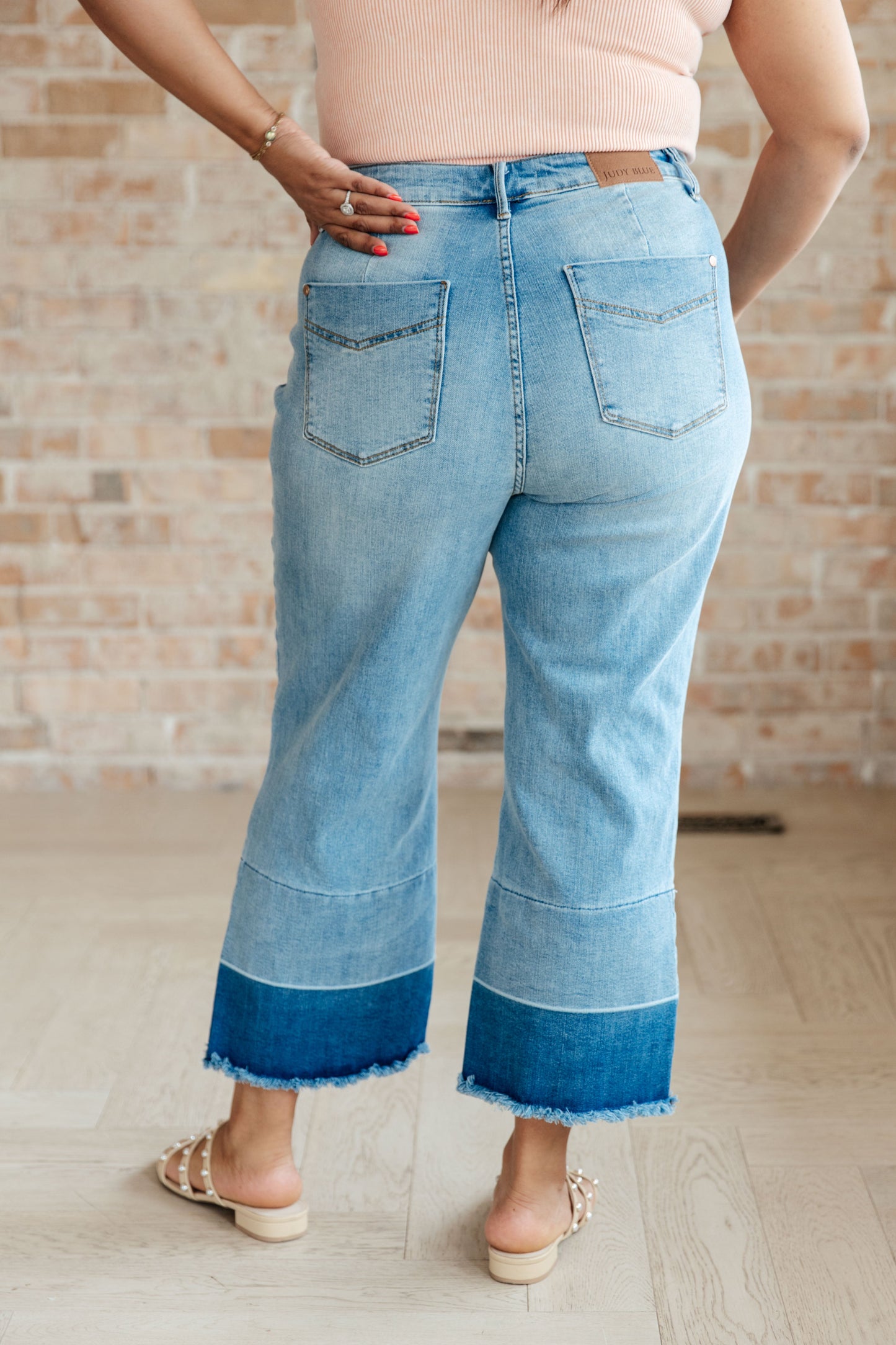 Judy Blue Olivia High Rise Wide Leg Crop Medium Wash