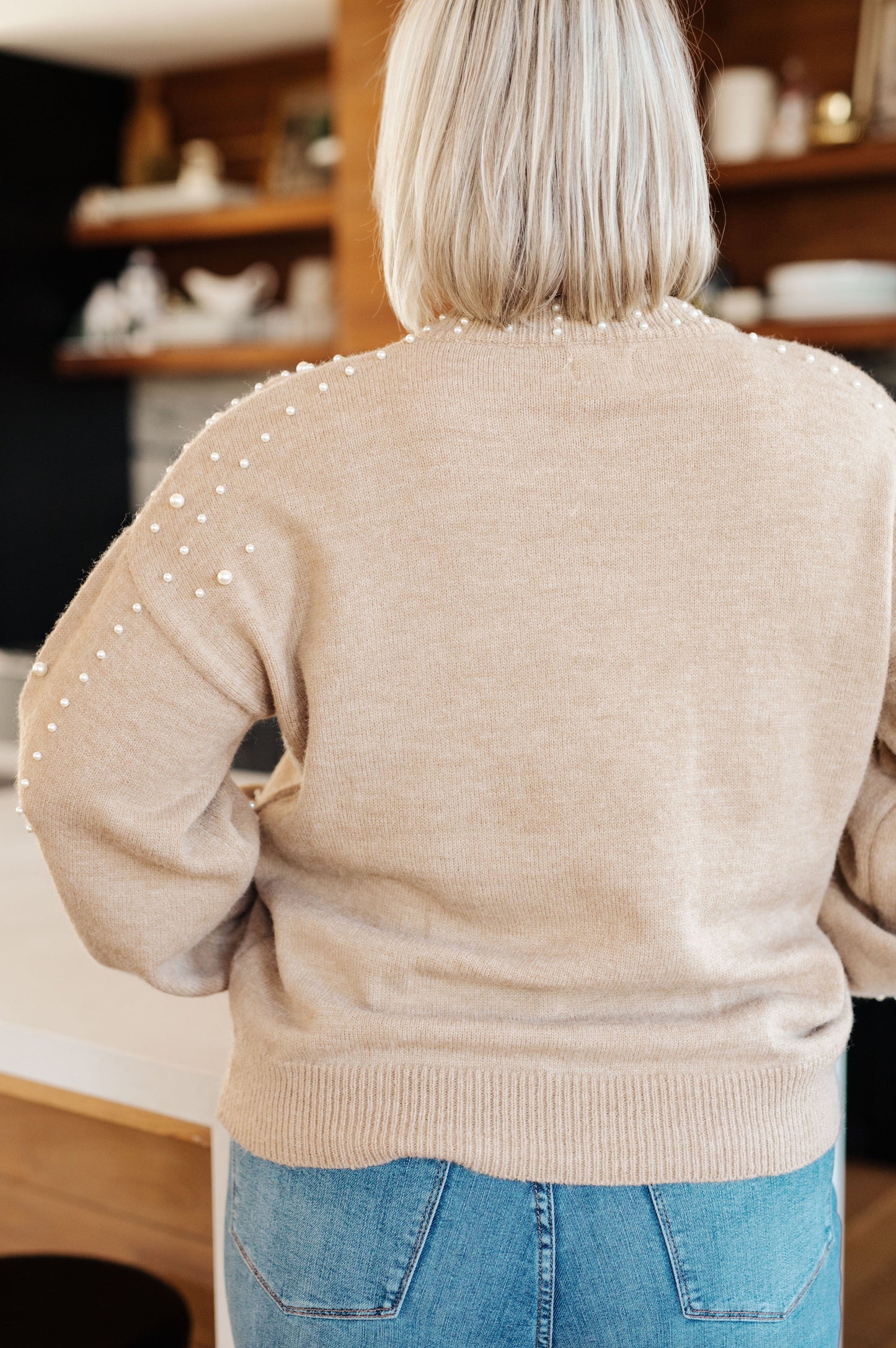 Just Stringin’ Along Pearl Accent Sweater