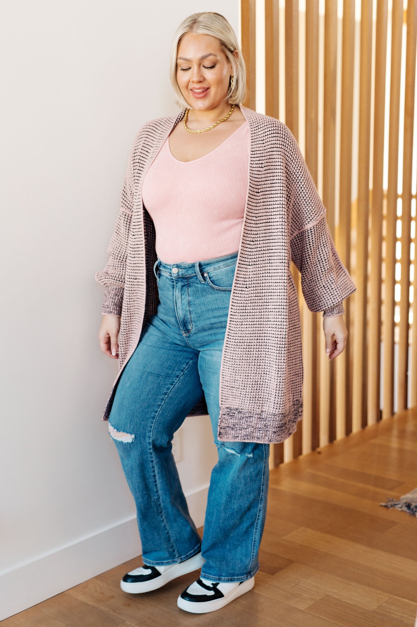 The Way It Is Cardigan in Mauve