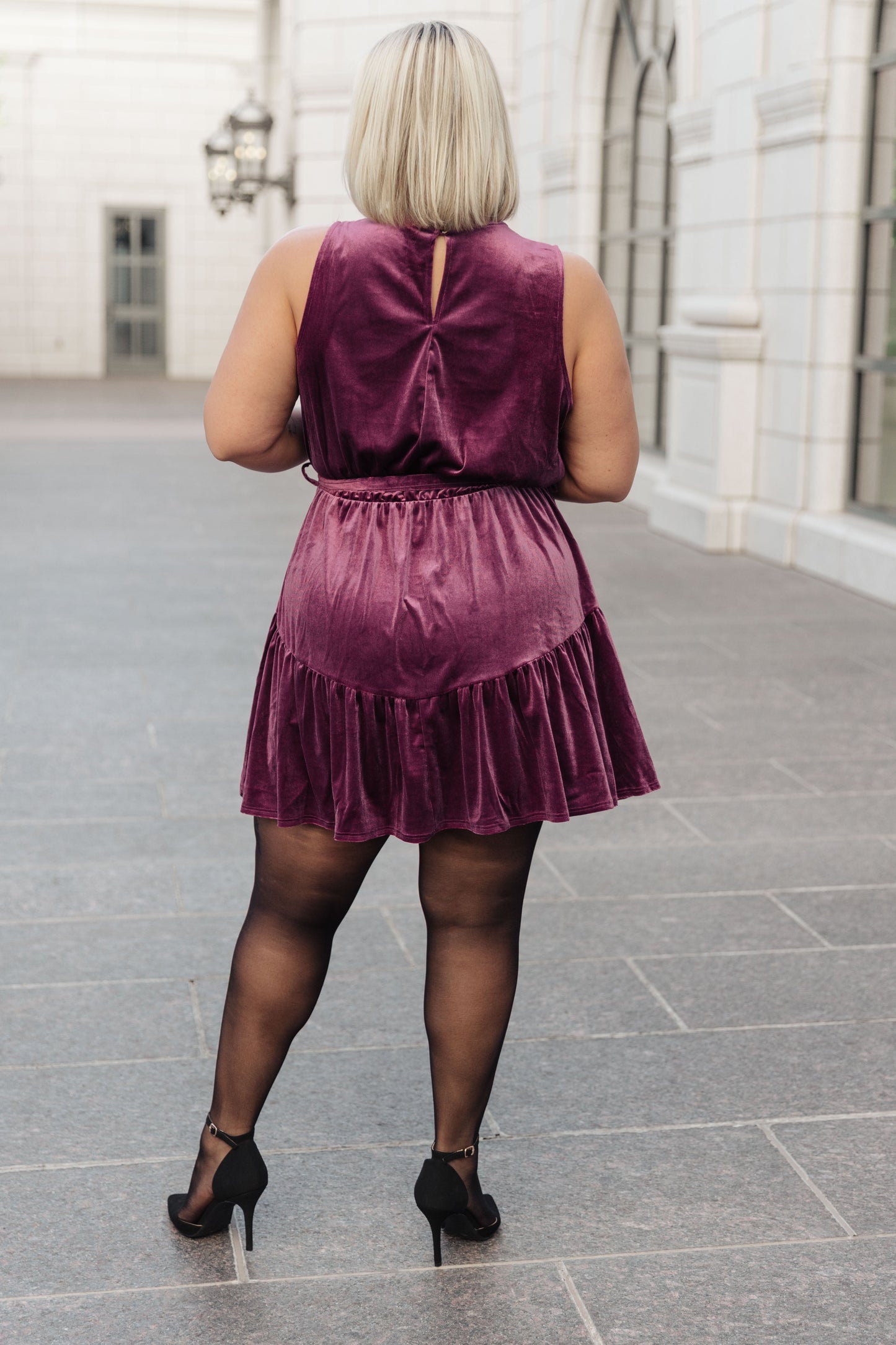 GeeGee Tied In A Bow Velvet Dress