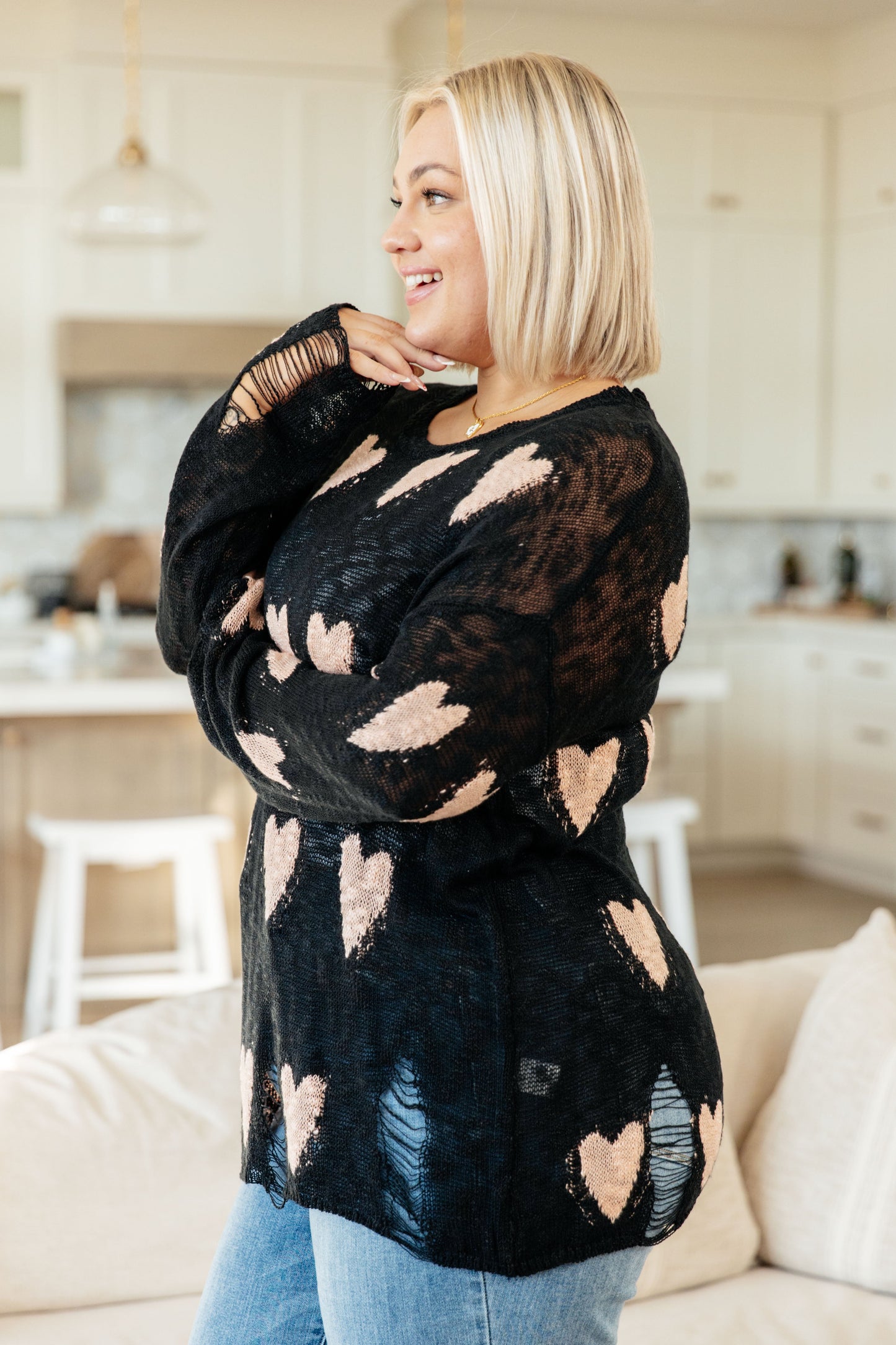 BiBi Tough Love Distressed Sweater