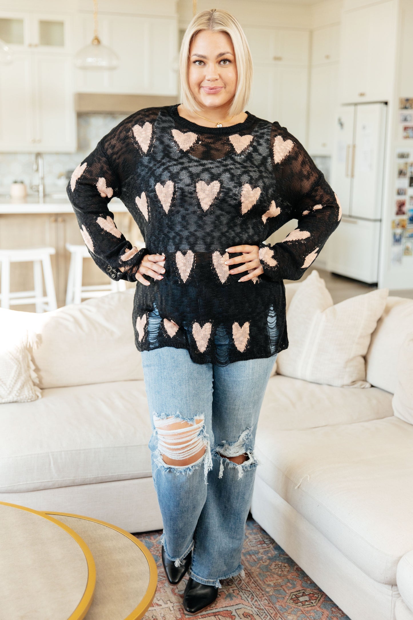 BiBi Tough Love Distressed Sweater