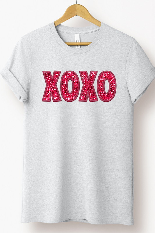 XOXO FAUX SEQUIN TEE (BELLA CANVAS)