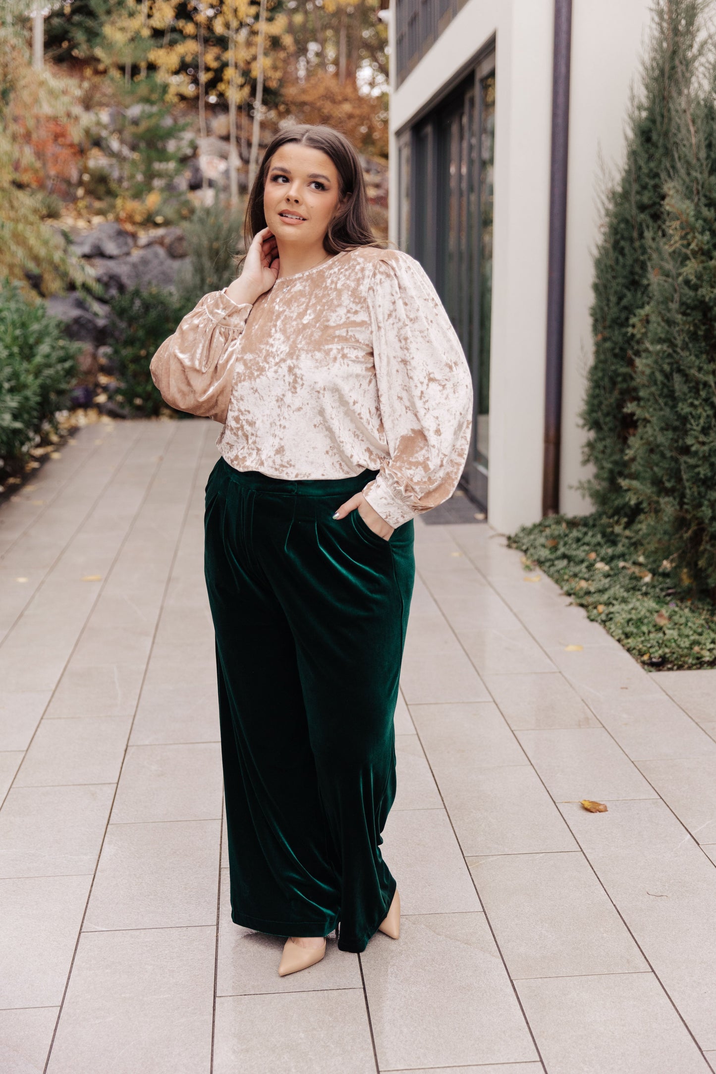 One Eleven North Feeling Good Velvet Blouse