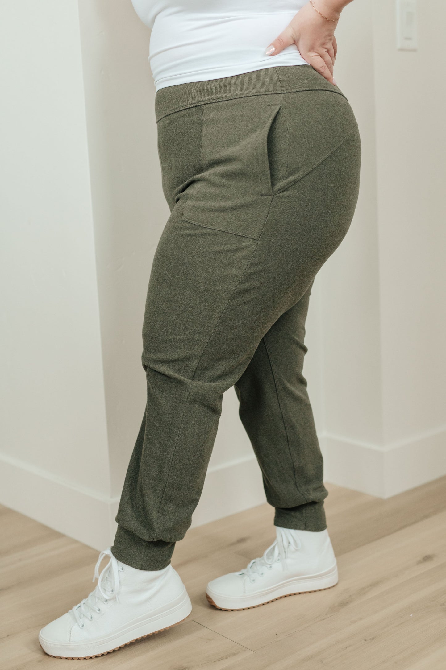 Are You Ready High Rise Joggers in Olive