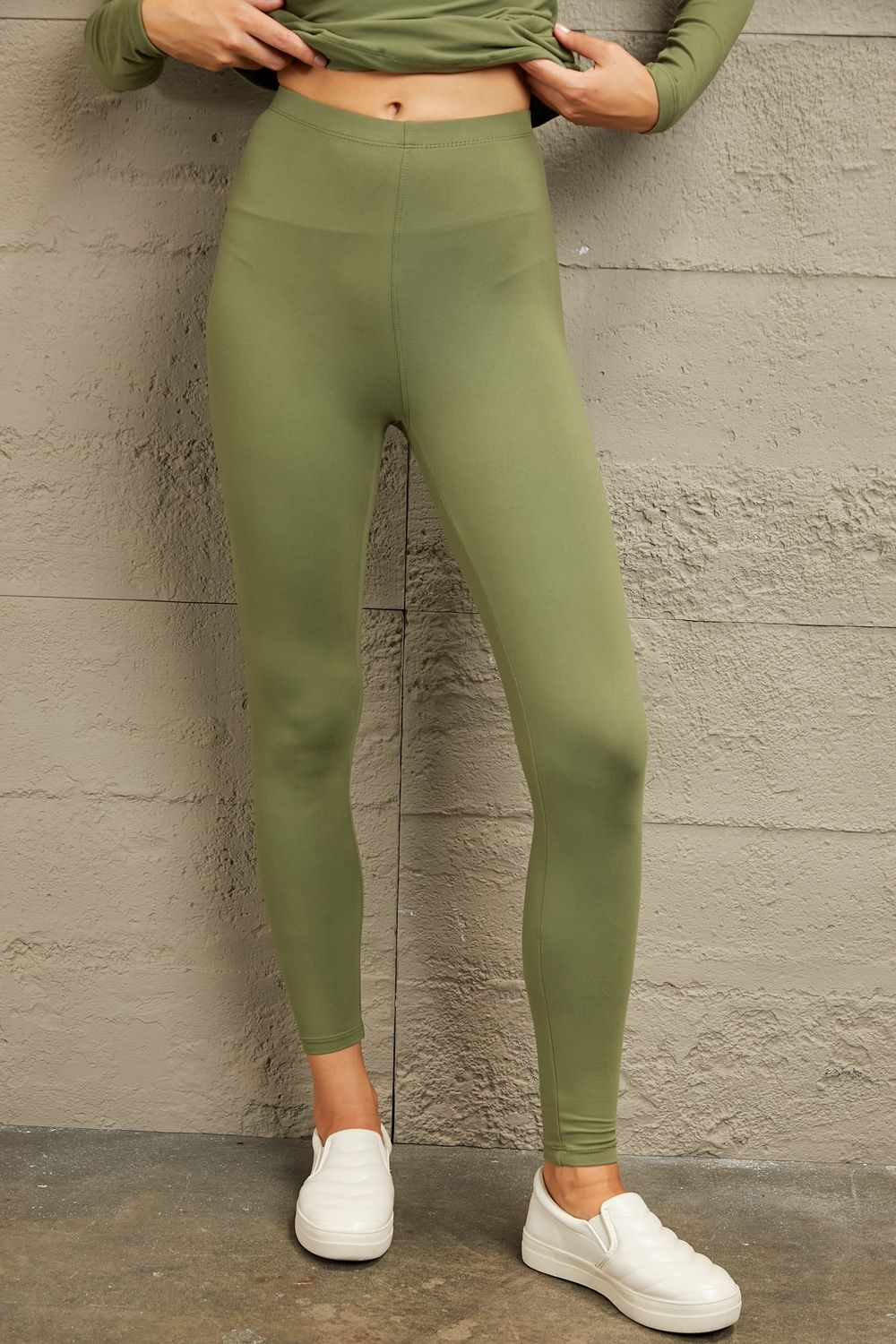 Zenana Friend in Me Mock Neck Top and Leggings Set