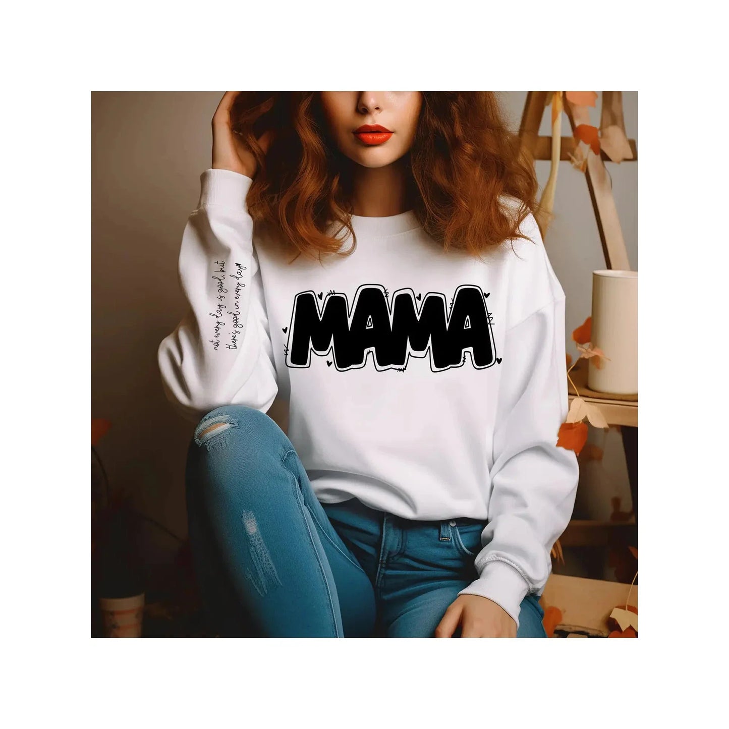 MAMA With Sleeve Accent Sweatshirt