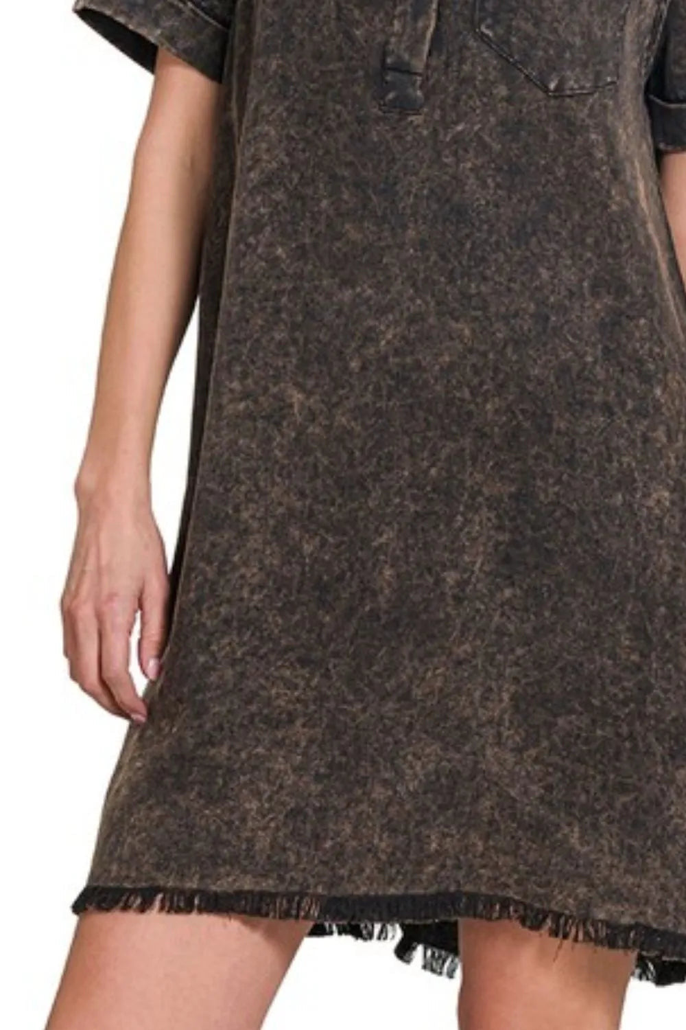 Zenana Mineral Wash Shirt Dress