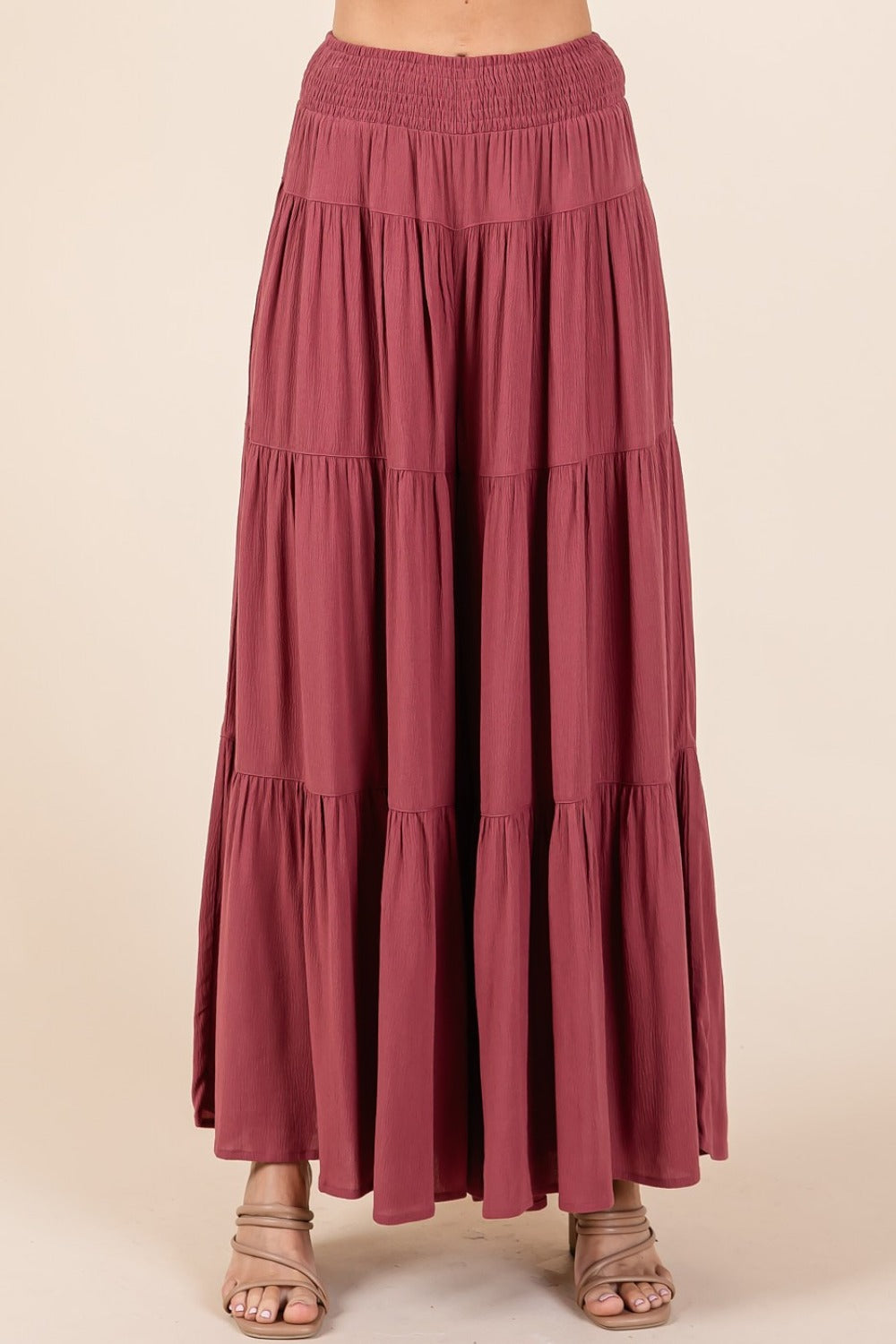 “She’s Top Tier” Mittoshop Smocked Wide Leg Pants