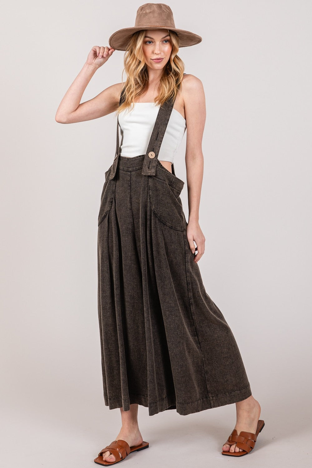 SAGE + FIG Wide Leg Overalls