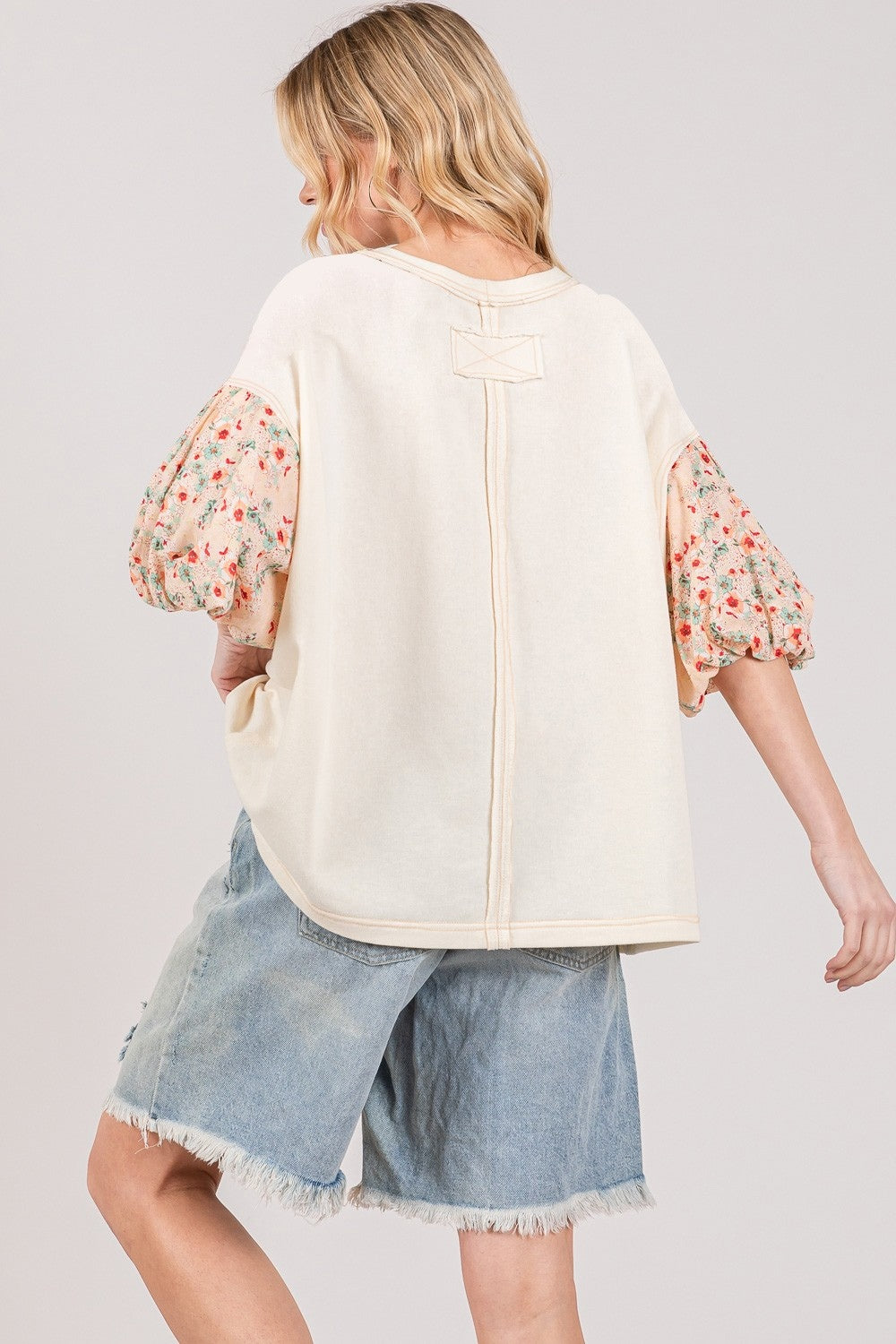 SAGE + FIG Bubble Sleeve Oversized Top