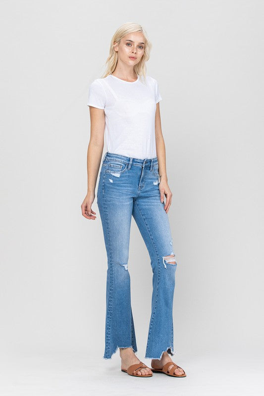 Flying Monkey Mid-Rise Flare with Hem Detail