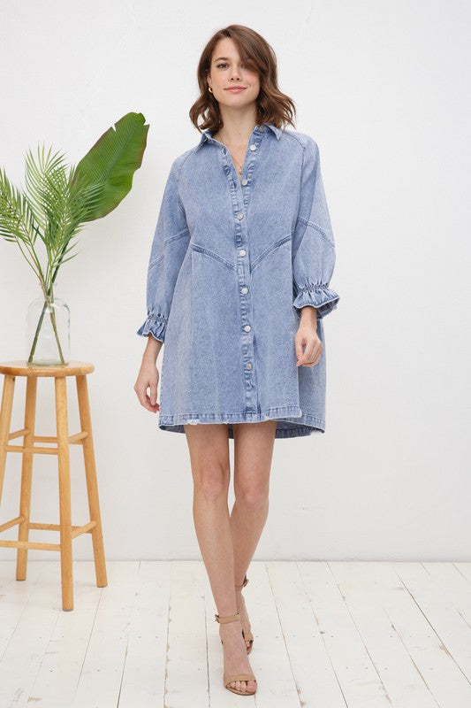 Washed Denim Dress by Blu B