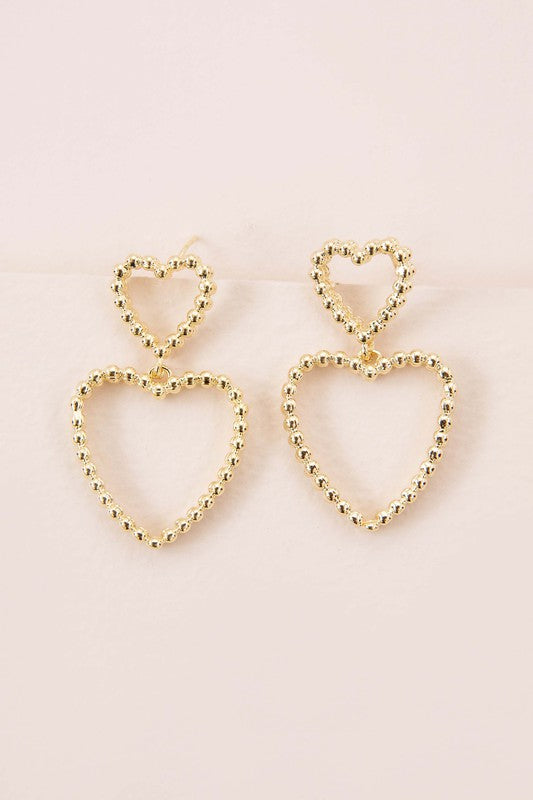 Cara Heart Drop Earrings