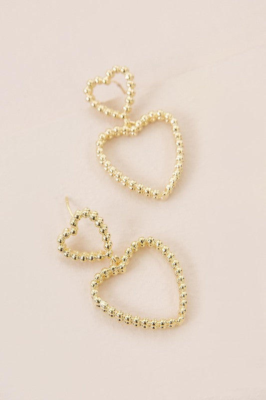 Cara Heart Drop Earrings