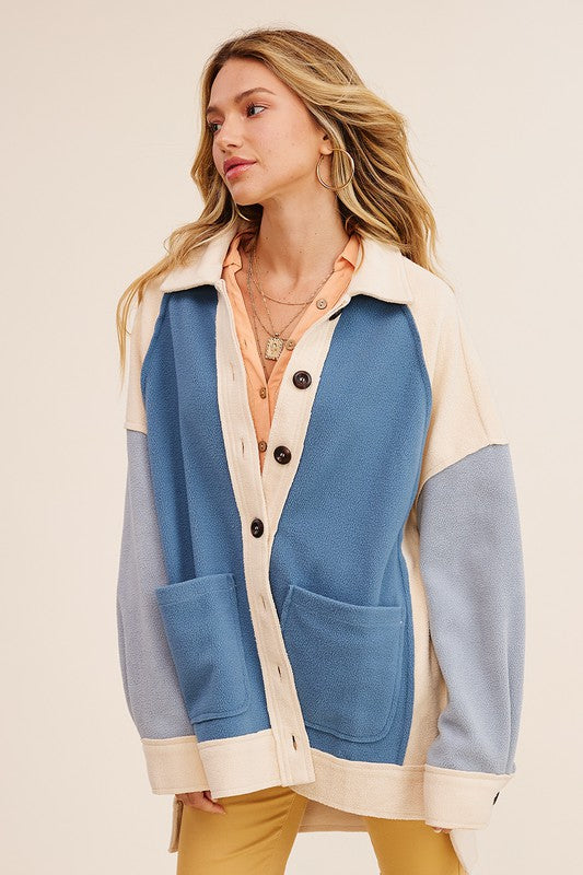 Listicle Soft Touch Terry-like Shacket Knit Jacket