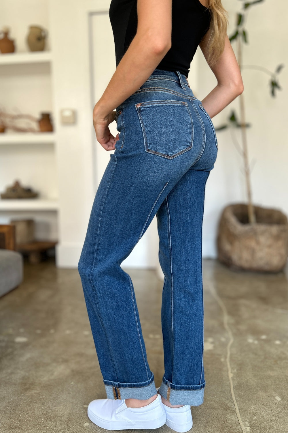 Judy Blue High Waist Front Seam Straight Jeans