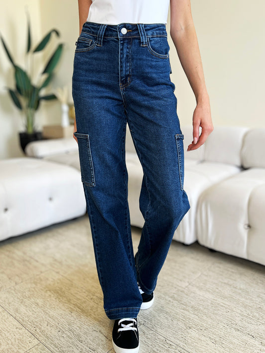 Judy Blue High Waist Straight Cargo Jeans