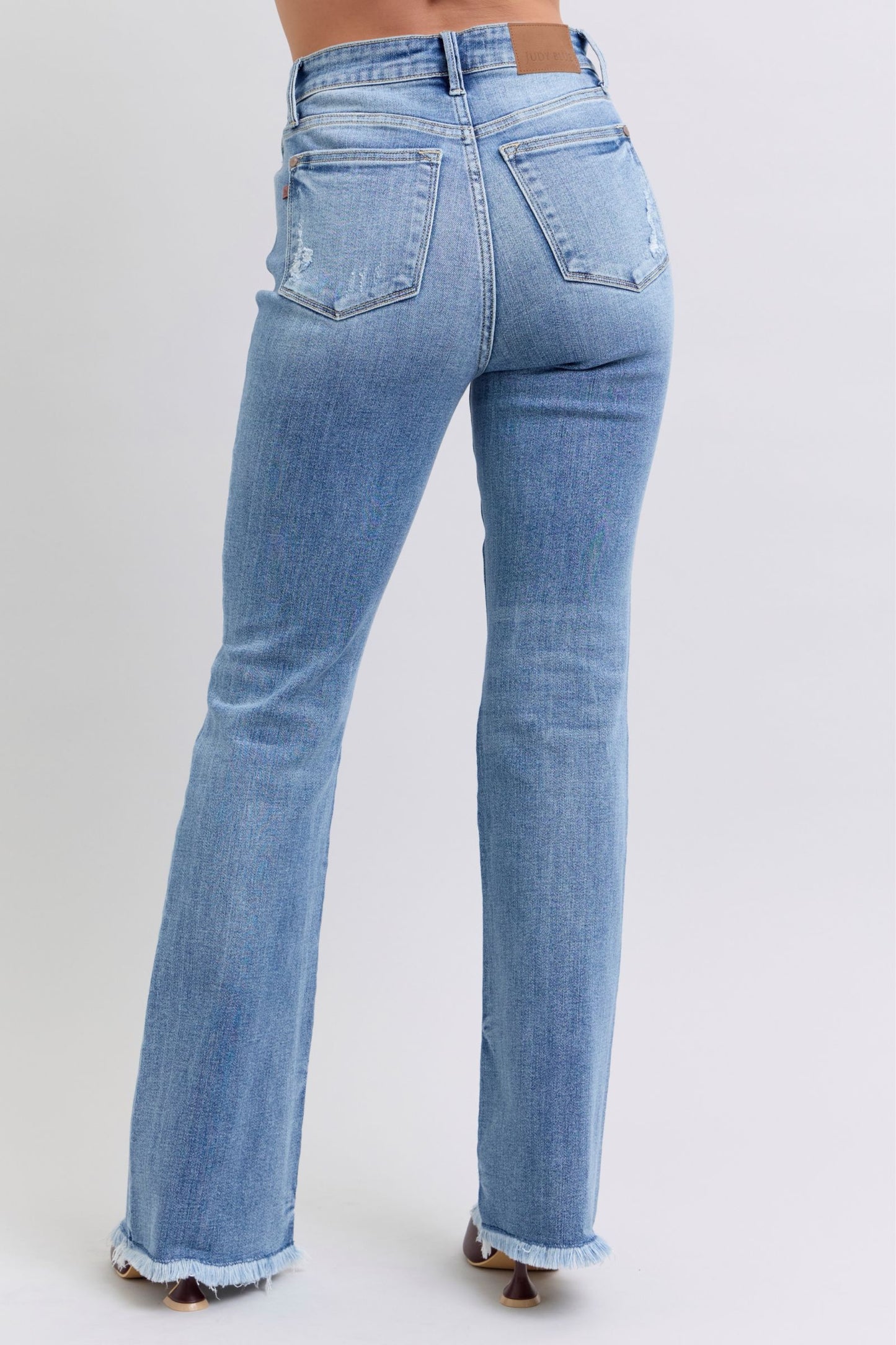 Judy Blue Alyson Raw Hem High Rise Bootcut Jeans