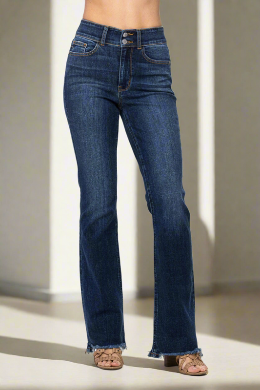 Judy Blue Frayed Hem Bootcut Jeans