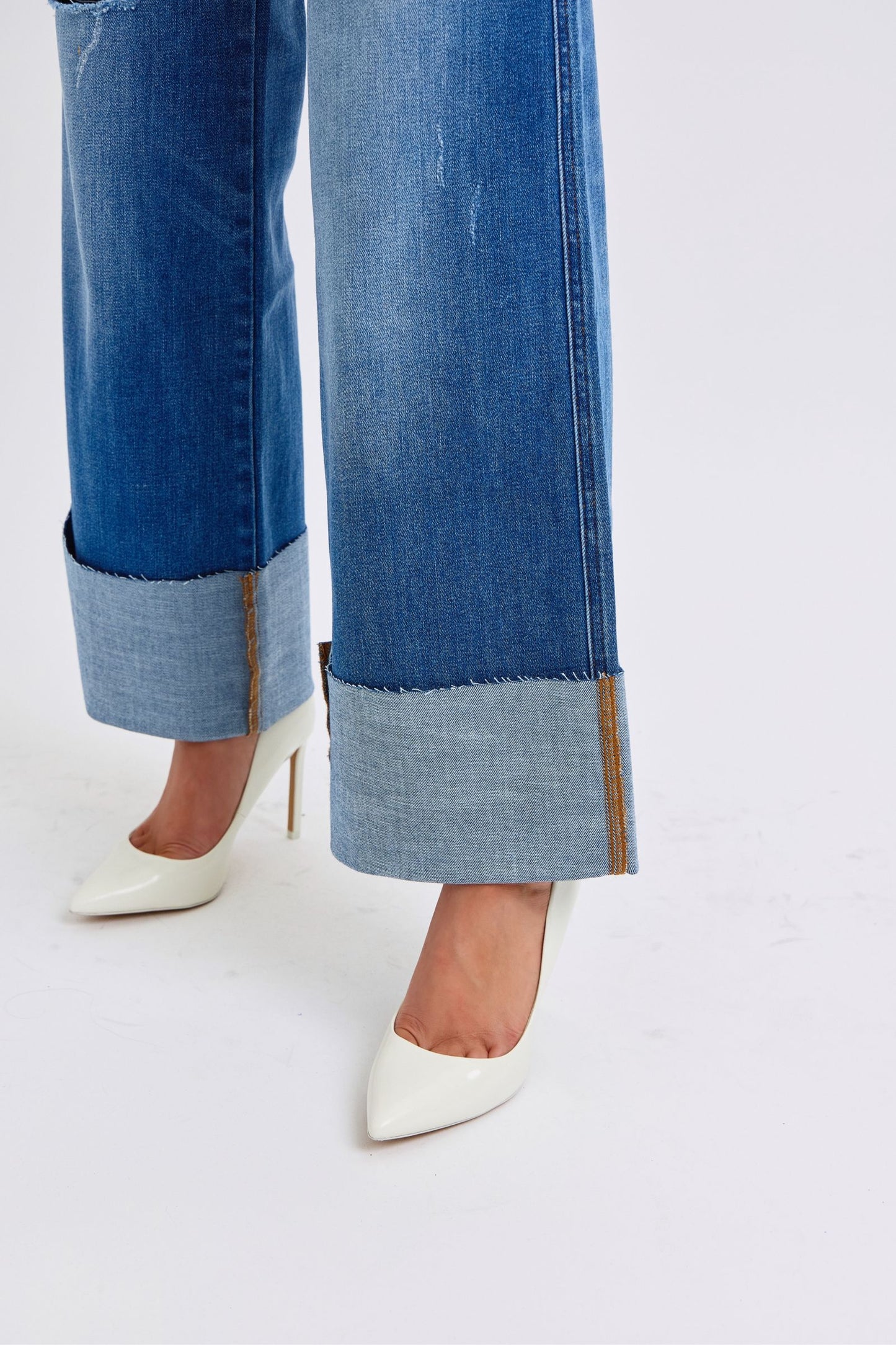 Judy Blue Retro Distressed Wide Leg Jeans