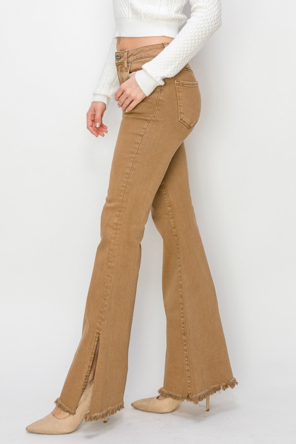 RISEN Bailey Side Slit Flare Jeans