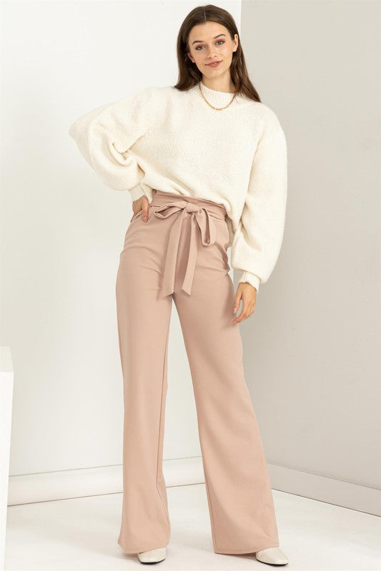 Hyfve Seeking Sultry High-Waisted Tie Front Flared Pants