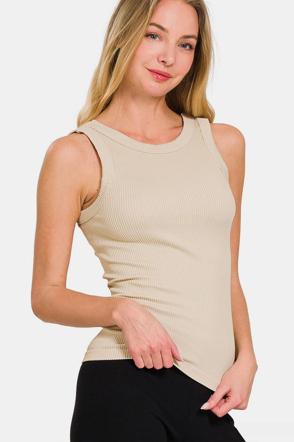 Zenana Washed Ribbed Tank