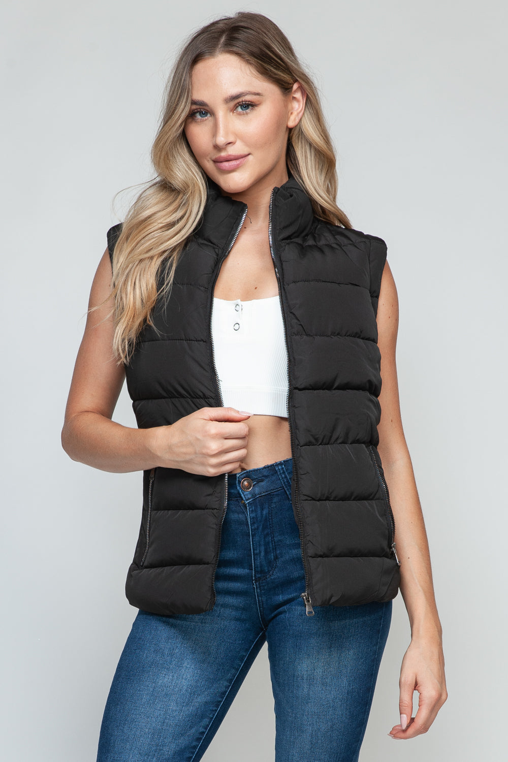 Snobbish Zip Up Vest with Pockets